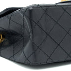 CHANEL MINI 2.55 REISSUE FLAP BAG AGED CALFSKIN BLACK BRUSHED GHW (MICROCHIP)