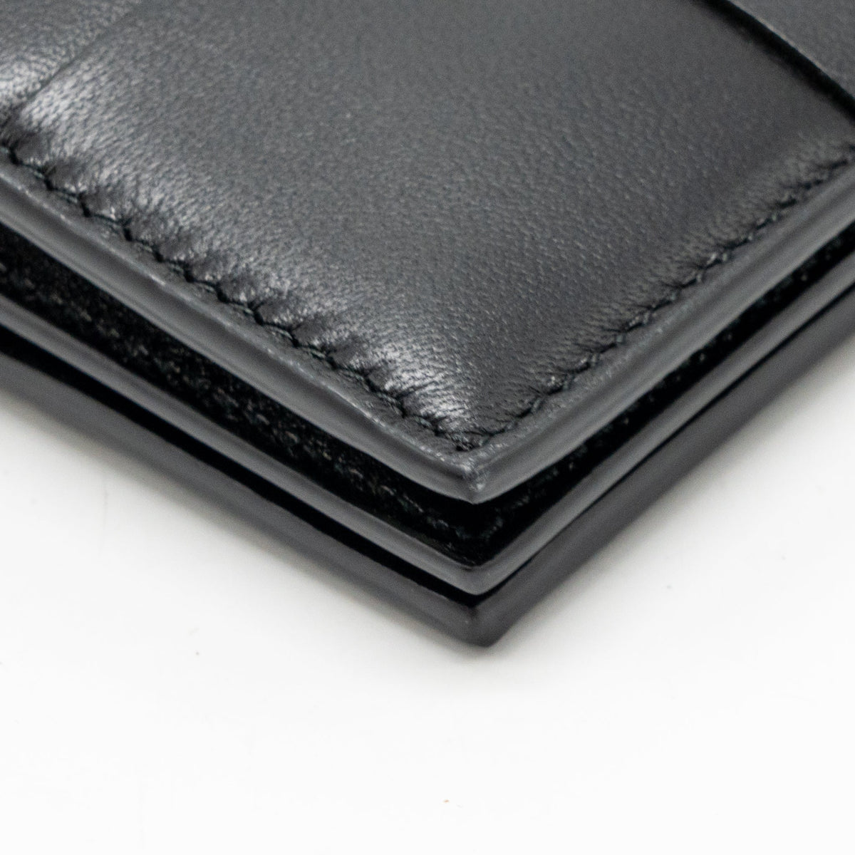 Bottega Veneta Cassette Wallet on Strap Intrecciato Leather Black GHW