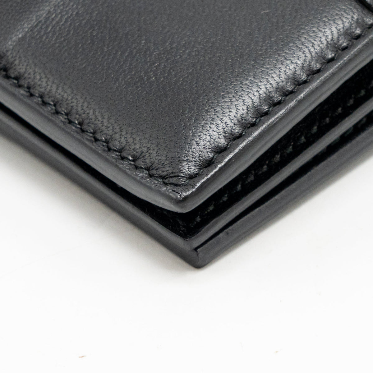 Bottega Veneta Cassette Wallet on Strap Intrecciato Leather Black GHW