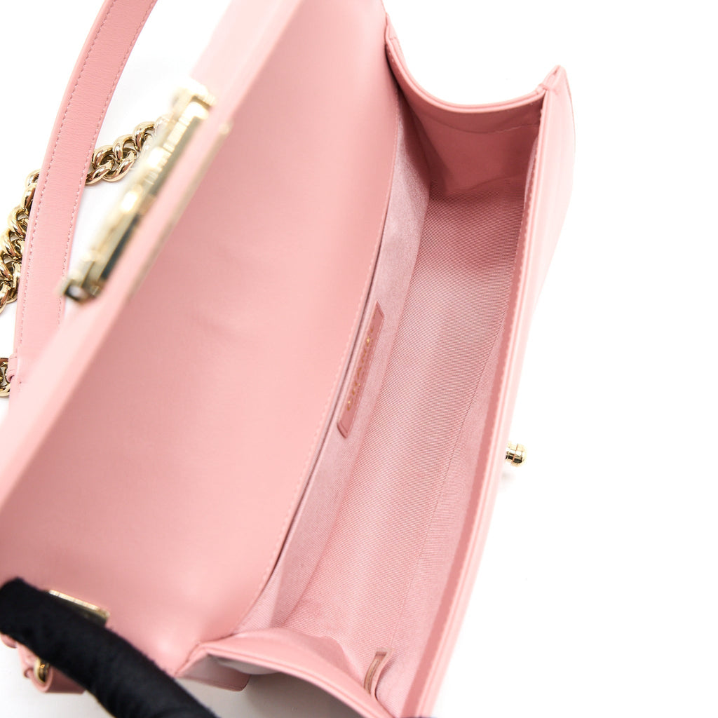 CHANEL MEDIUM BOY BAG CALFSKIN PINK LGHW