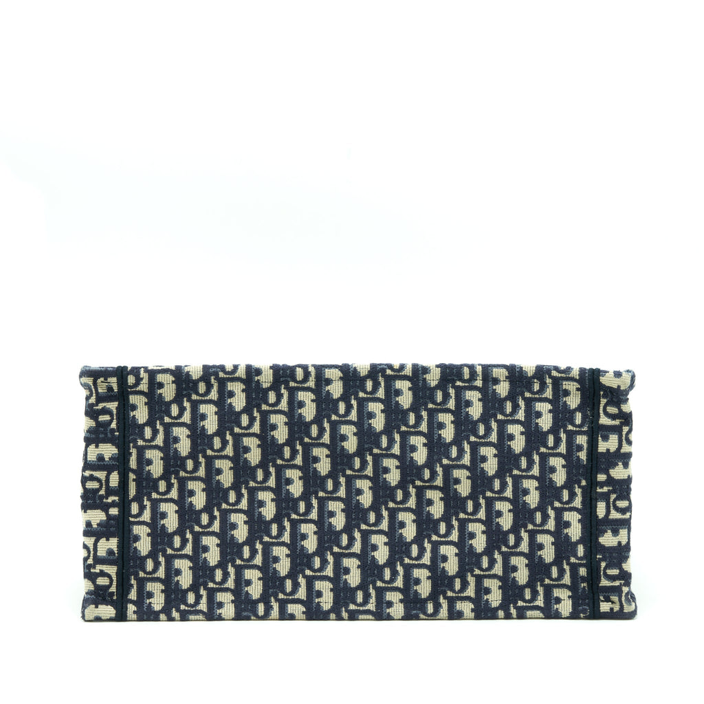 DIOR SMALL BOOK TOTE BAG BLUE OBLIQUE JACQUARD