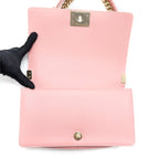 CHANEL MEDIUM BOY BAG CALFSKIN PINK LGHW