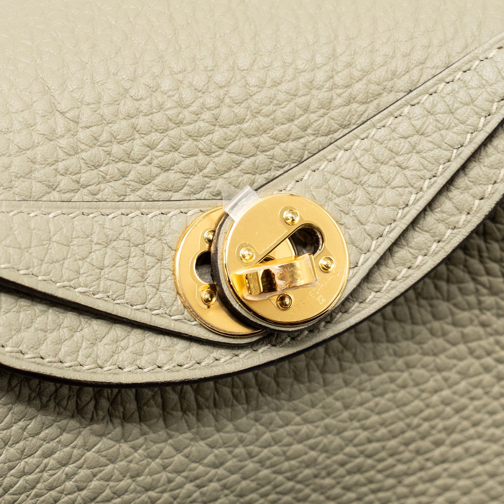 Hermes Mini Lindy Clemence Sauge GHW