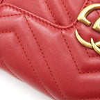 GUCCI GG MARMONT SUPER MINI LEATHER BAG RED