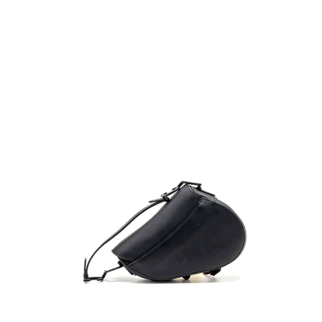 Dior mini saddle bag calfskin so black with an extra strap