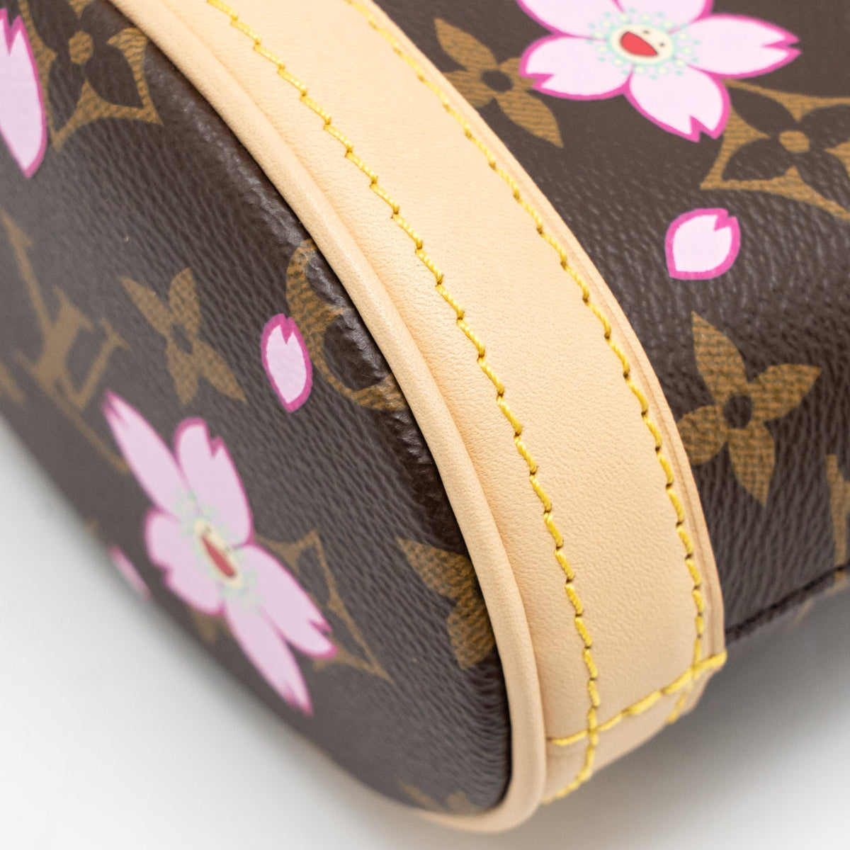 LOUIS VUITTON HARUKI MURAKAMI NANO BUCKET MONOGRAM CANVAS SAKURA BROWN GHW
