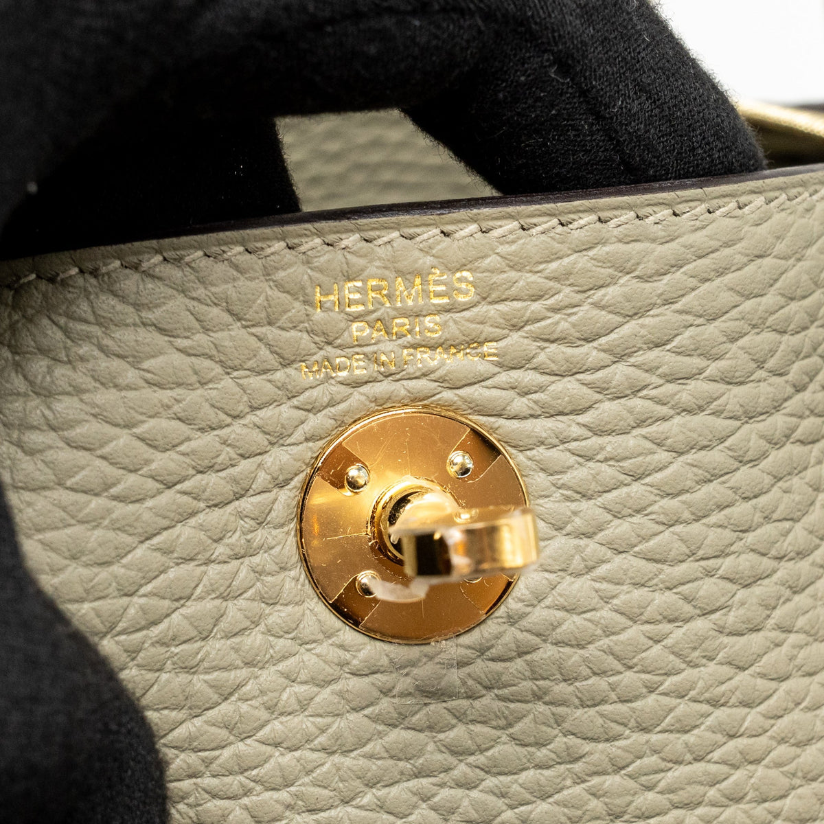 Hermes Mini Lindy Clemence Sauge GHW