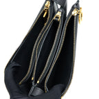 DIOR SADDLE TRIO CROSSBODY POUCH CALFSKIN BLACK GHW