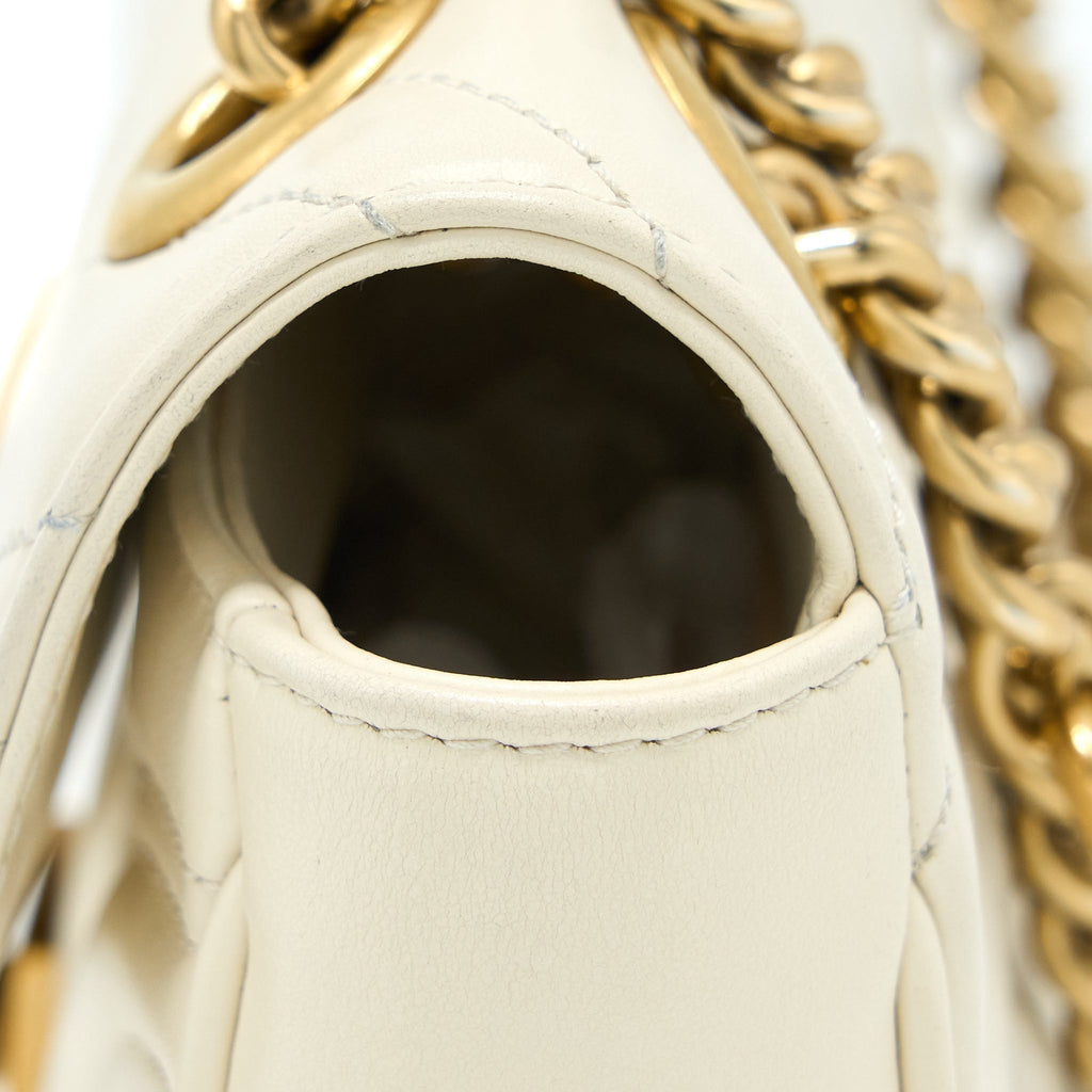 GUCCI MINI MARMONT CALFSKIN WHITE GHW