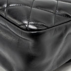 Chanel Quilted Small CC Delivery Flap Bag Glazed Calfskin Black SHW