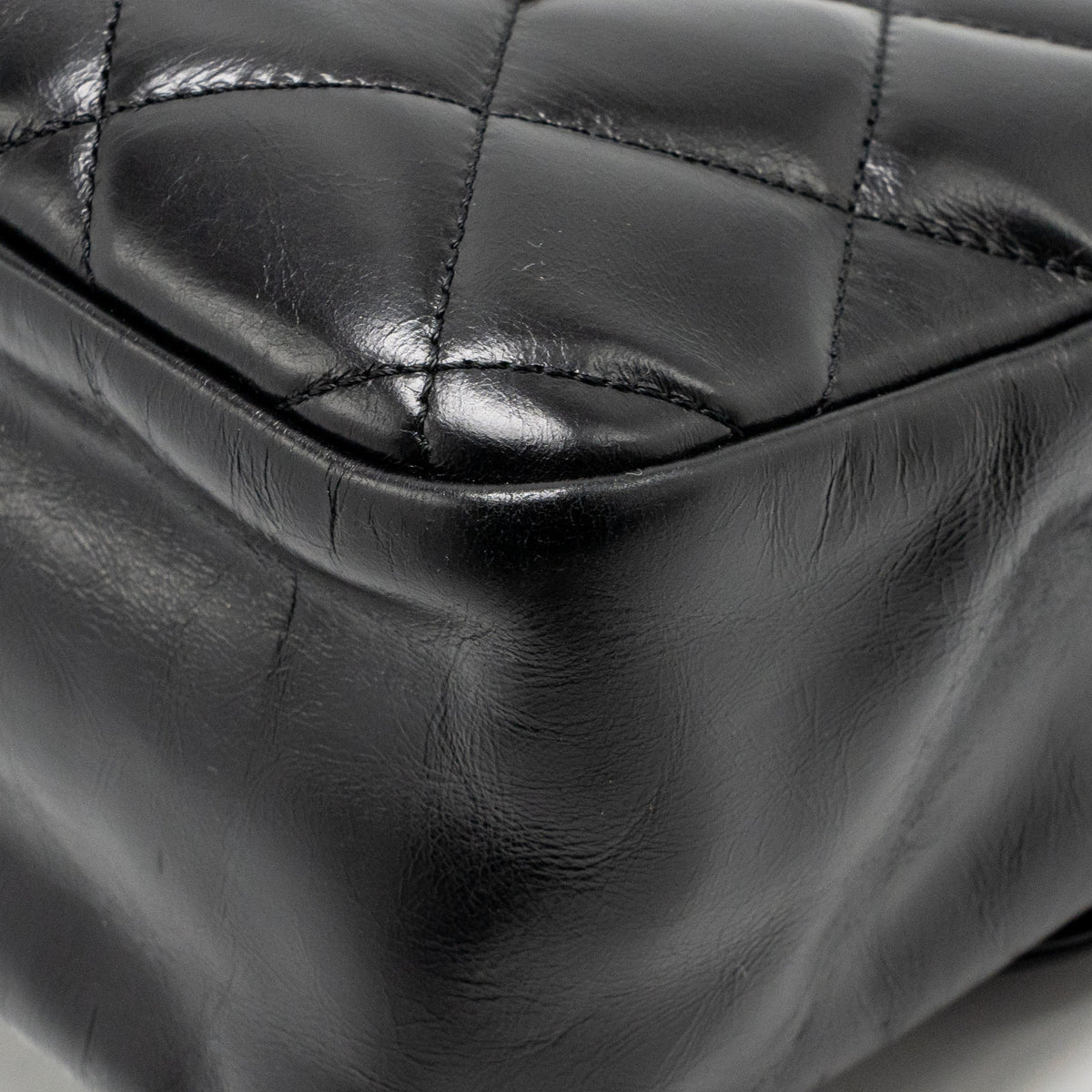 Chanel Quilted Small CC Delivery Flap Bag Glazed Calfskin Black SHW