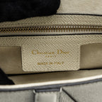 DIOR MEDIUM SADDLE BAG WITH STRAP GRAINED CALFSKIN WHITE GHW
