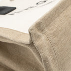 Saint Laurent/YSL Rive Gauche Tote Bag Canvas/ Leather Light Beige/ Black