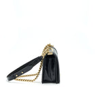 CHANEL MEDIUM LE BOY PATENT LEATHER BLACK LGHW