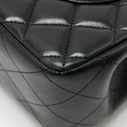 CHANEL JUMBO CLASSIC DOUBLE FLAP BAG LAMBSKIN BLACK GHW