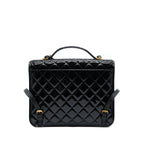 CHANEL 22K LARGE BACKPACK PATENT BLACK BRUSHED GHW (MICROCHIP)