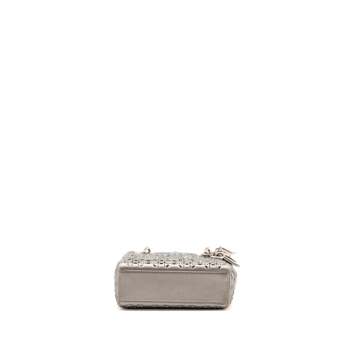 DIOR MINI LADY DIOR CANNAGE SATIN WITH STRASS GREY SHW