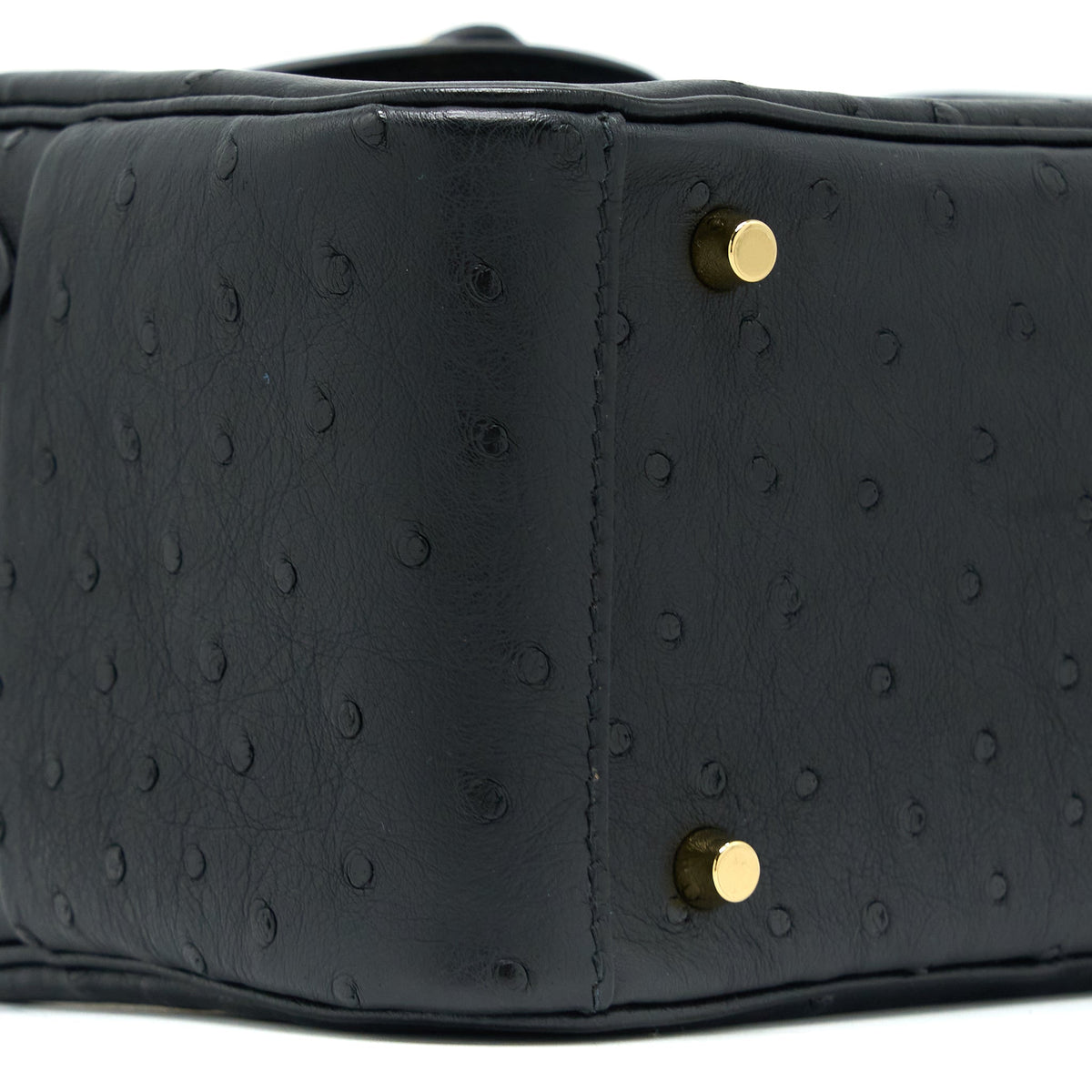 HERMES MINI LINDY OSTRICH BLACK GHW