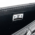 CHANEL 23K HOOP BAG PATENT BLACK GHW (MICROCHIP)