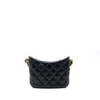 CHANEL 22K HOBO SHOULDER BAG LAMBSKIN BLACK GHW (MICROCHIP)
