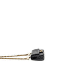 Chanel CC Mini Flap Bag with Adjustable Pearls Chain Lambskin Black GHW (Microchip)