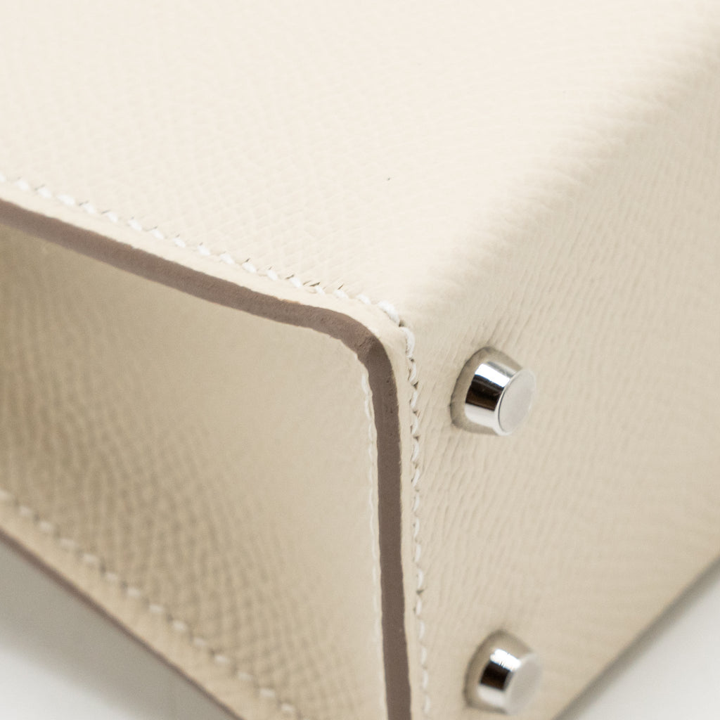 Hermes Mini Kelly II Epsom Craie/Gold SHW
