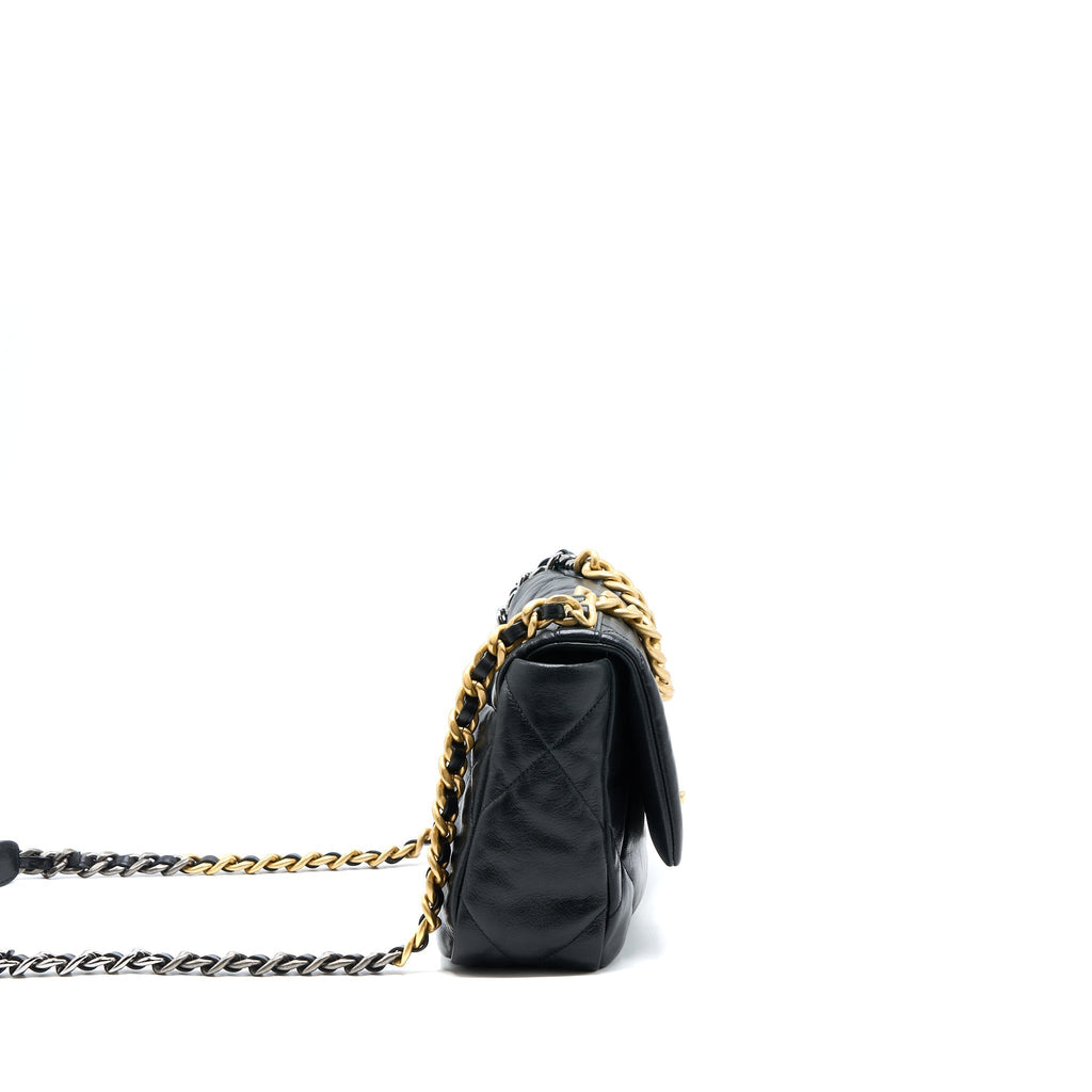 CHANEL SMALL 19 BAG GOATSKIN BLACK MULTICOLOURED HARDWARE
