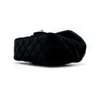 CHANEL 22B CHANEL ON CHAINS SQUARE FLAP BAG VELVET BLACK GHW (MICROCHIP)