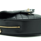 CHANEL 22S HEART BAG LAMBSKIN BLACK LGHW (MICROCHIP)