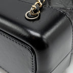 CHANEL SMALL GABRIELLE BACKPACK AGED CALFSKIN BLACK MULTICOLOUR COLOUR HARDWARE (MICROCHIP)