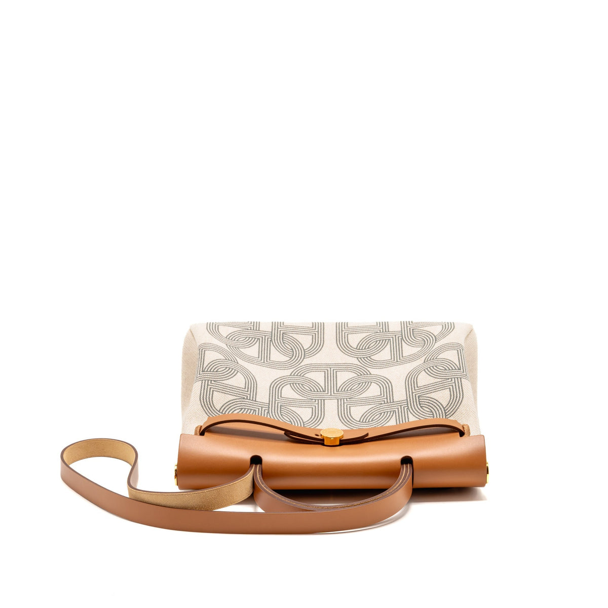 HERMES Circuit 24 HERBAG 31 ZIP BAG CHAINE D’ANCRE CANVAS / LEATHER BEIGE GHW