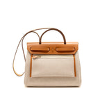 HERMES Circuit 24 HERBAG 31 ZIP BAG CHAINE D’ANCRE CANVAS / LEATHER BEIGE GHW