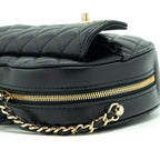 CHANEL 22S HEART BAG LAMBSKIN BLACK LGHW (MICROCHIP)