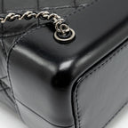CHANEL SMALL GABRIELLE BACKPACK AGED CALFSKIN BLACK MULTICOLOUR COLOUR HARDWARE (MICROCHIP)