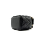 CHANEL PEARL CRUSH MINI VANITY WITH CHAIN LAMBSKIN BLACK GHW