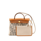 HERMES Circuit 24 HERBAG 31 ZIP BAG CHAINE D’ANCRE CANVAS / LEATHER BEIGE GHW