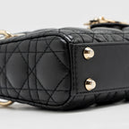 DIOR MICRO LADY DIOR LAMBSKIN BLACK LGHW
