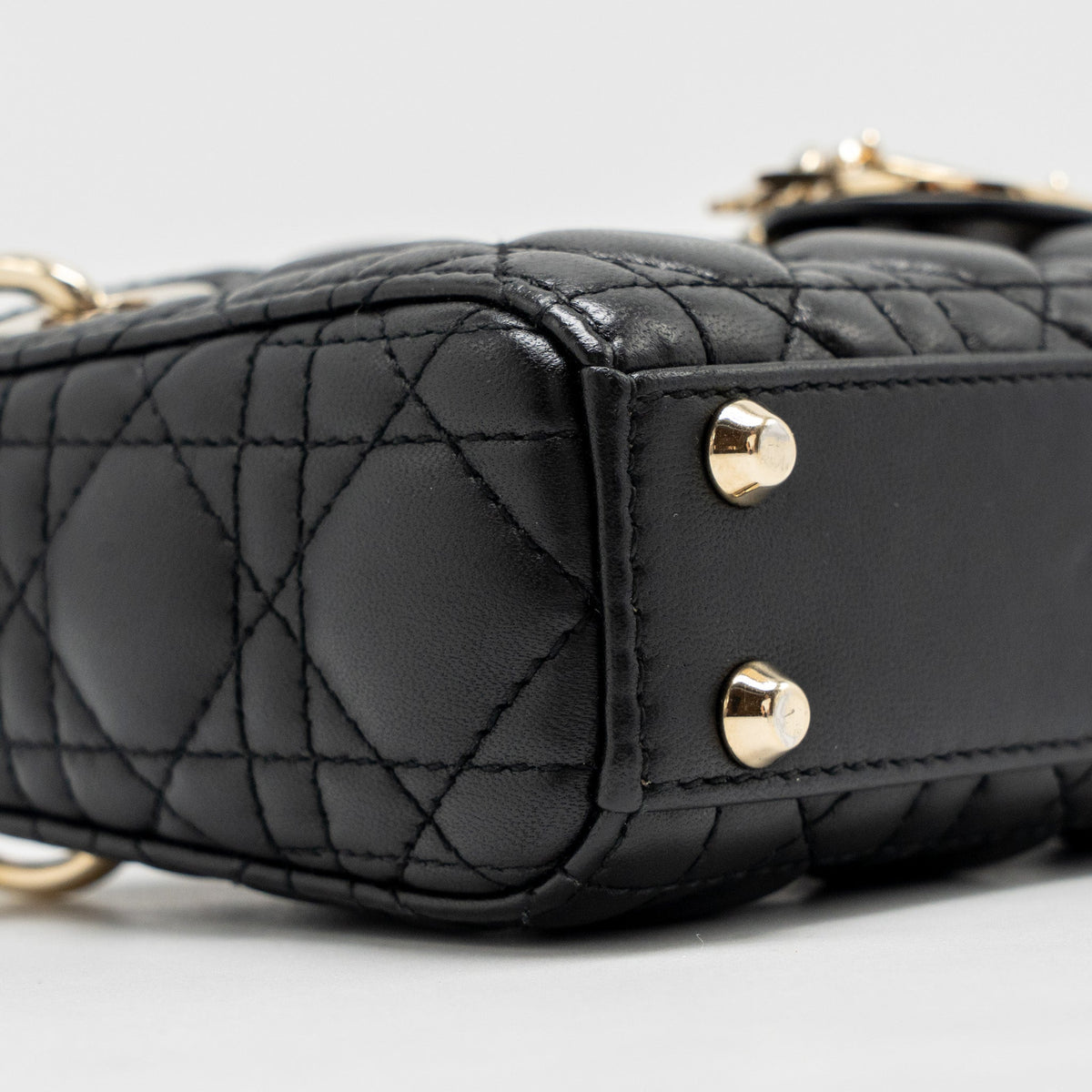 DIOR MICRO LADY DIOR LAMBSKIN BLACK LGHW