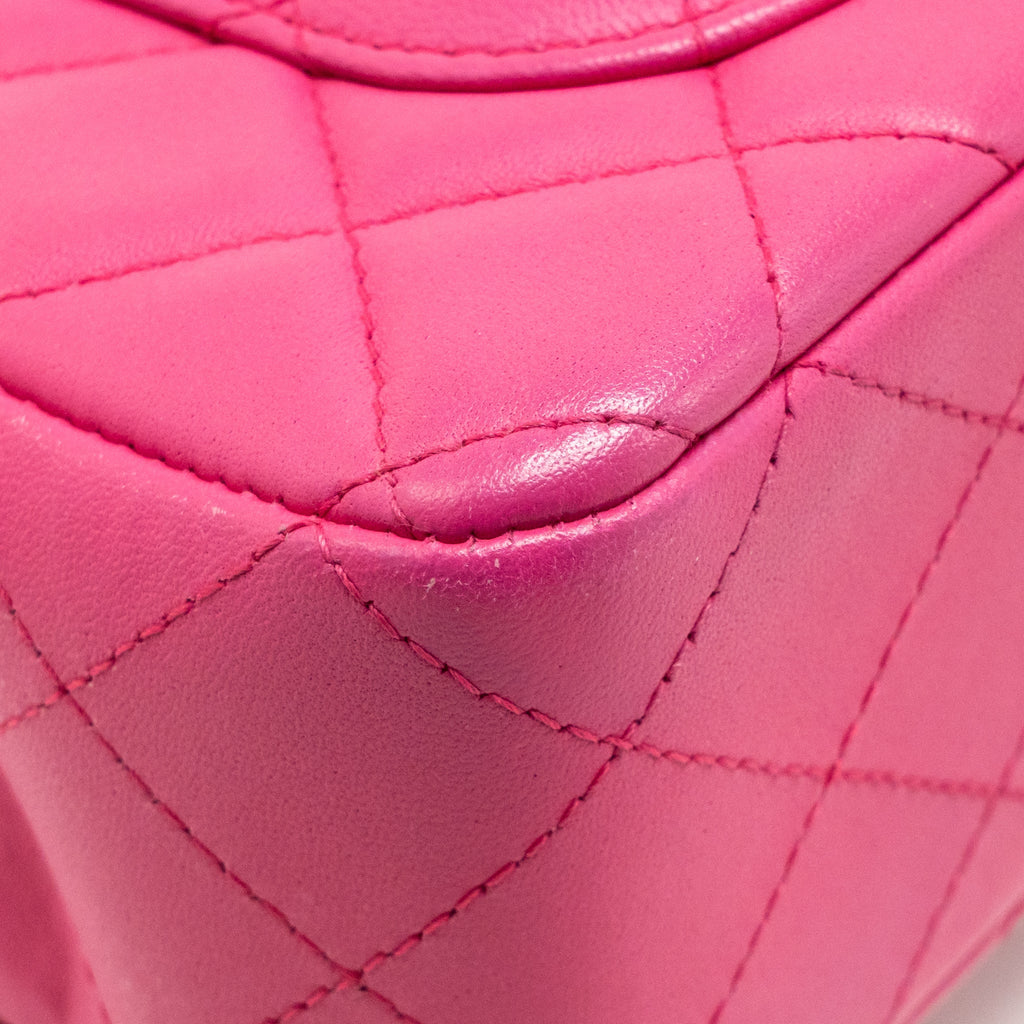 Chanel Mini Rectangular flap bag lambskin pink GHW