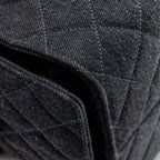 CHANEL 25 MEDIUM HANDBAG WASHED DENIM BLACK GHW (MICROCHIP)