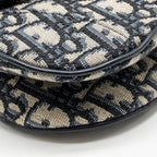 Dior Mini Saddle canvas oblique jacquard canvas blue GHW