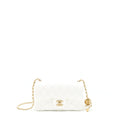 CHANEL MINI RECTANGULAR PEARL CRUSH WHITE GHW