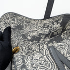 DIOR SADDLE BAG TOILE DE JOUY CANVAS / LEATHER GREY GHW