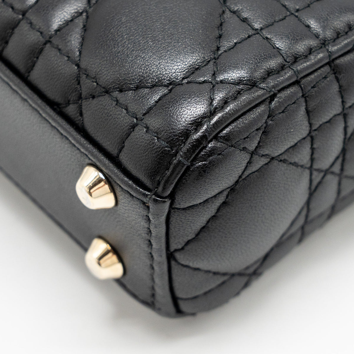 DIOR MICRO LADY DIOR LAMBSKIN BLACK LGHW