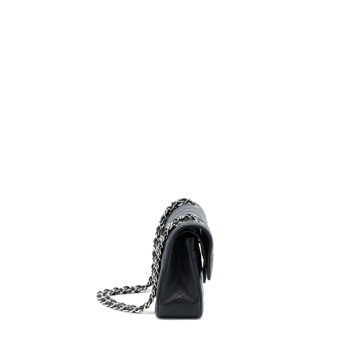 CHANEL SMALL CLASSIC FLAP BAG CAVIAR BLACK SHW(MICROCHIP)