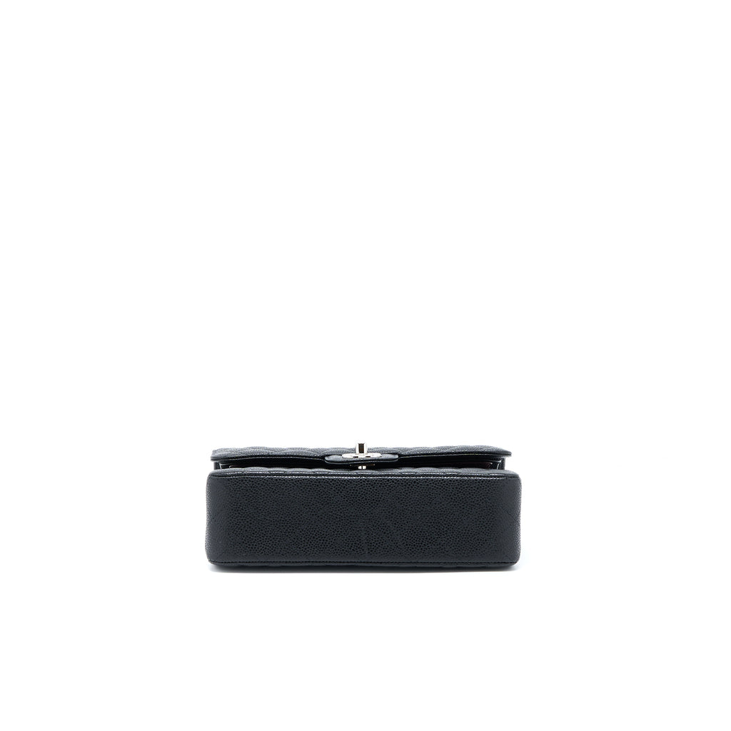 CHANEL SMALL CLASSIC FLAP BAG CAVIAR BLACK SHW(MICROCHIP)
