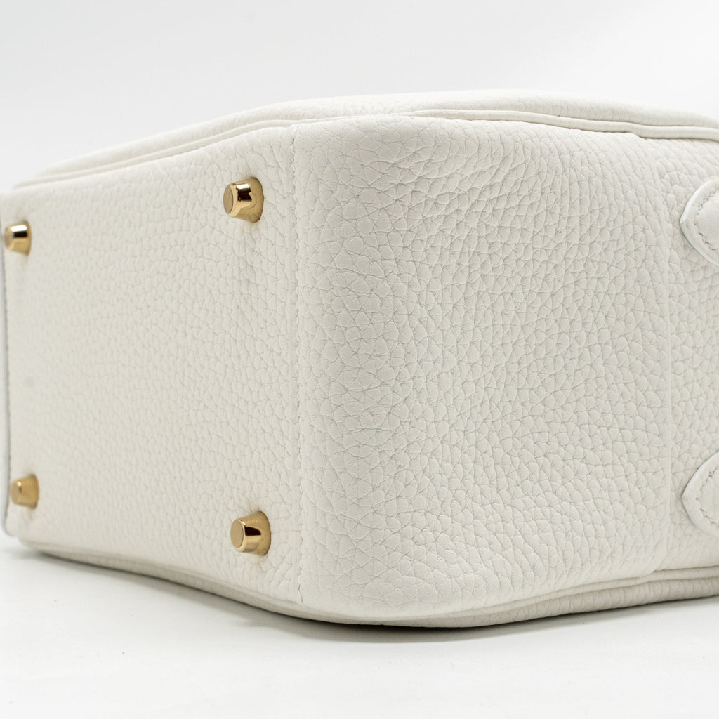 Hermes mini lindy clemence new white GHW