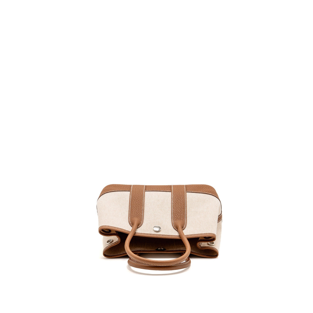 Hermes neo garden party 23 canvas/negonda ecru-beige/gold SHW