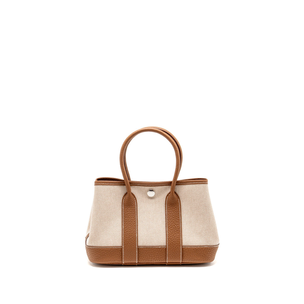 Hermes neo garden party 23 canvas/negonda ecru-beige/gold SHW