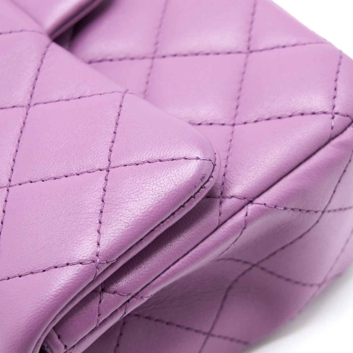 CHANEL MINI RECTANGULAR FLAP BAG LAMBSKIN PURPLE SHW